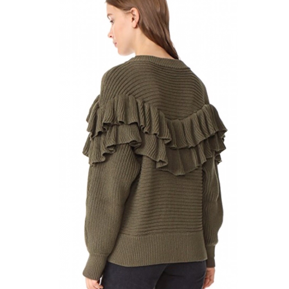 dRA green Merriam ruffle sweater! - Picture 2 of 6